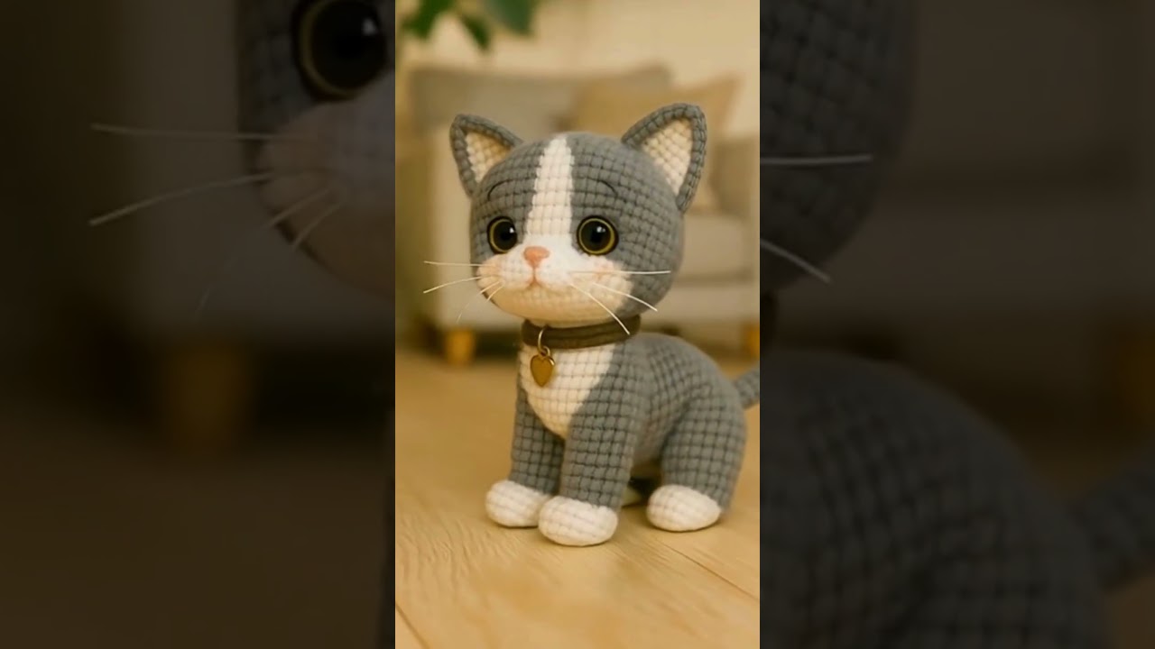 🧶💥 GATINHO AMIGURUMI | 🐱 CROCHET CAT | GATITO AMIGURUMI #shorts