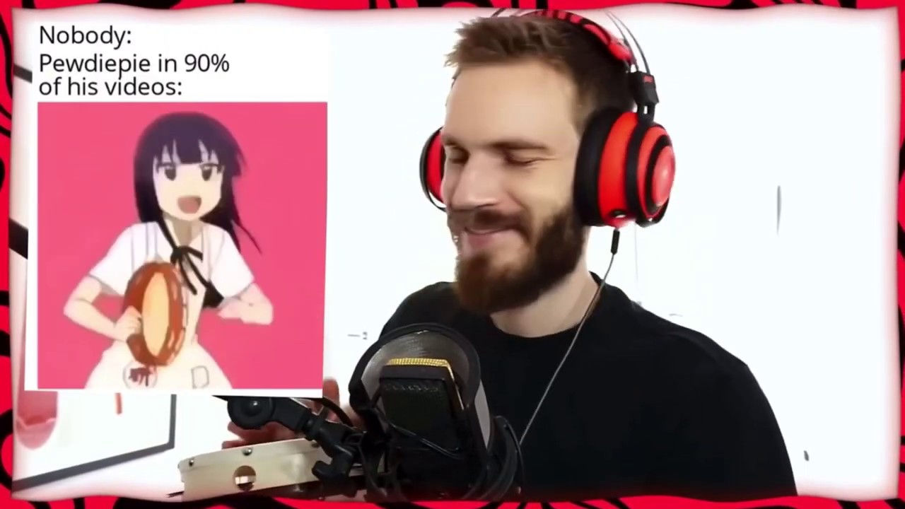 PewDiePie going hard on his tambourine.