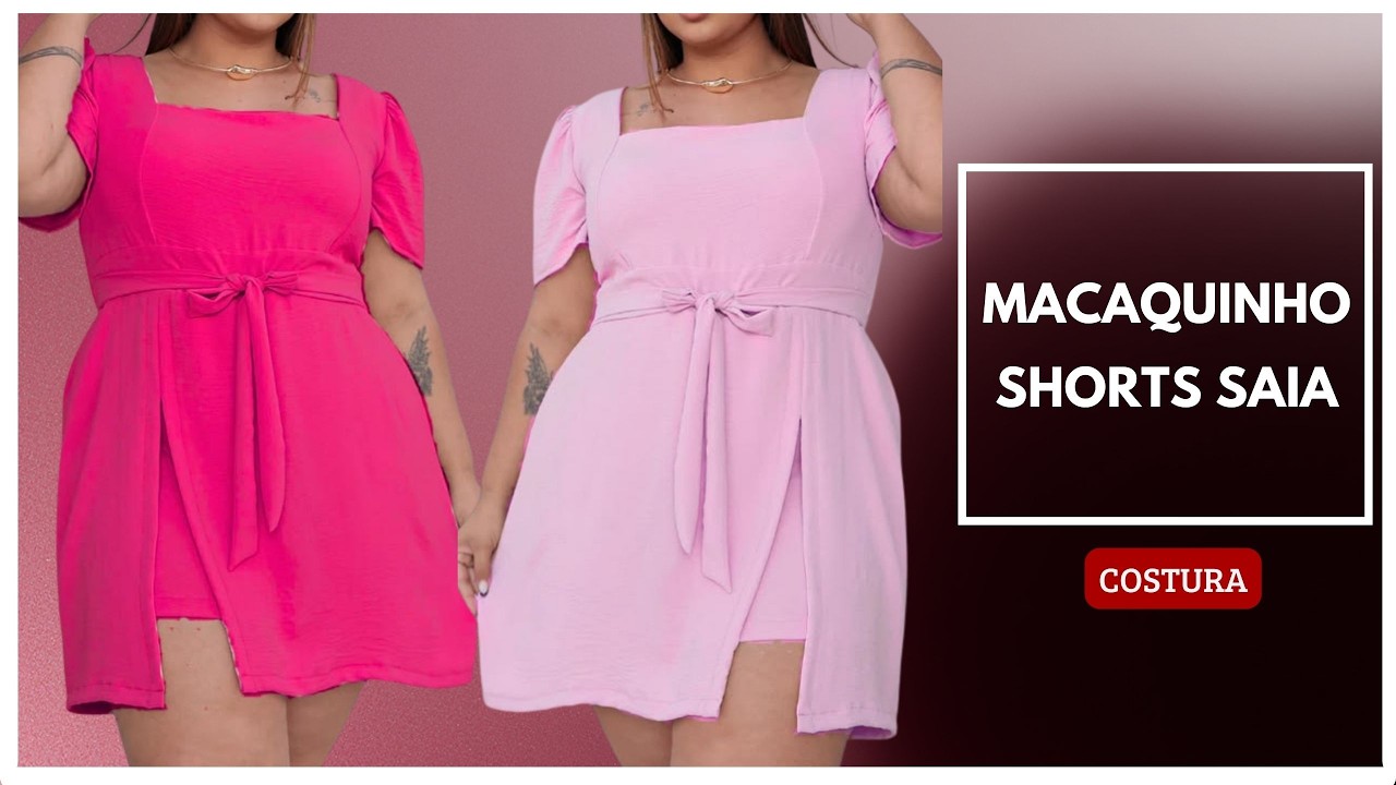 Macaquinho shorts saia - costura