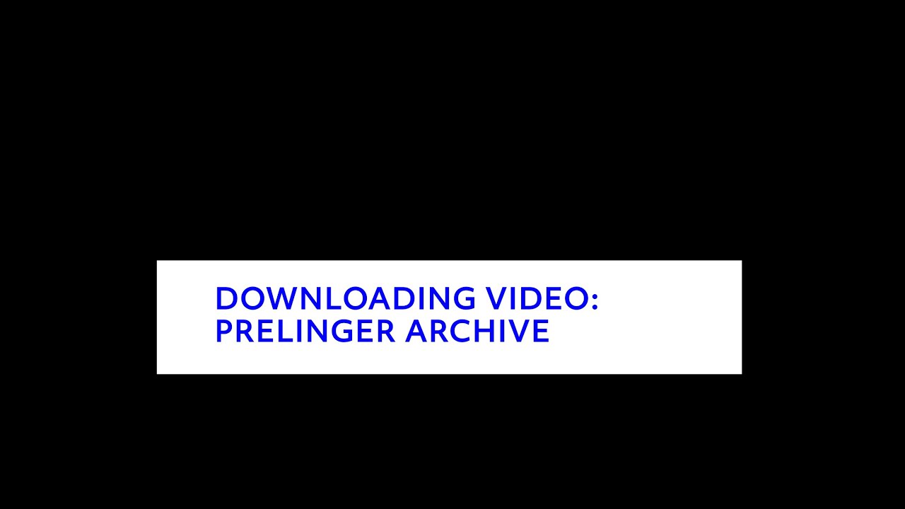 Getting Started with Premiere: Downloading Video From Prelinger Archive
