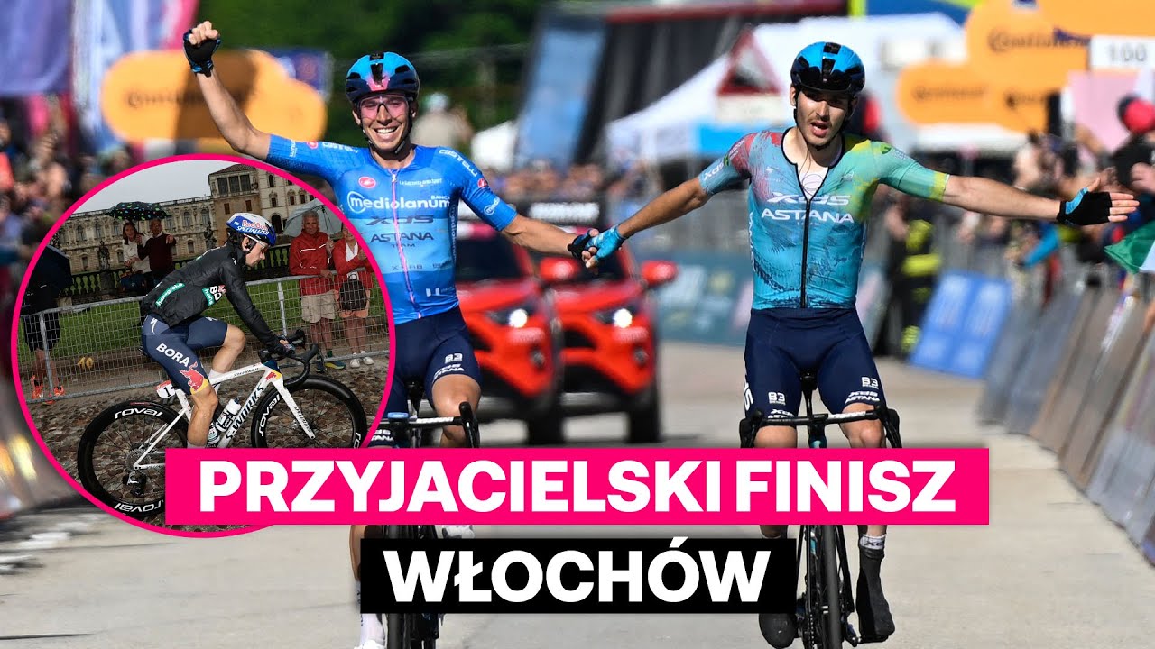 Włosi wjechali na metę za ręce, Roglic wycofał się z wyścigu. Skrót 16. etapu Giro d'Italia 2025
