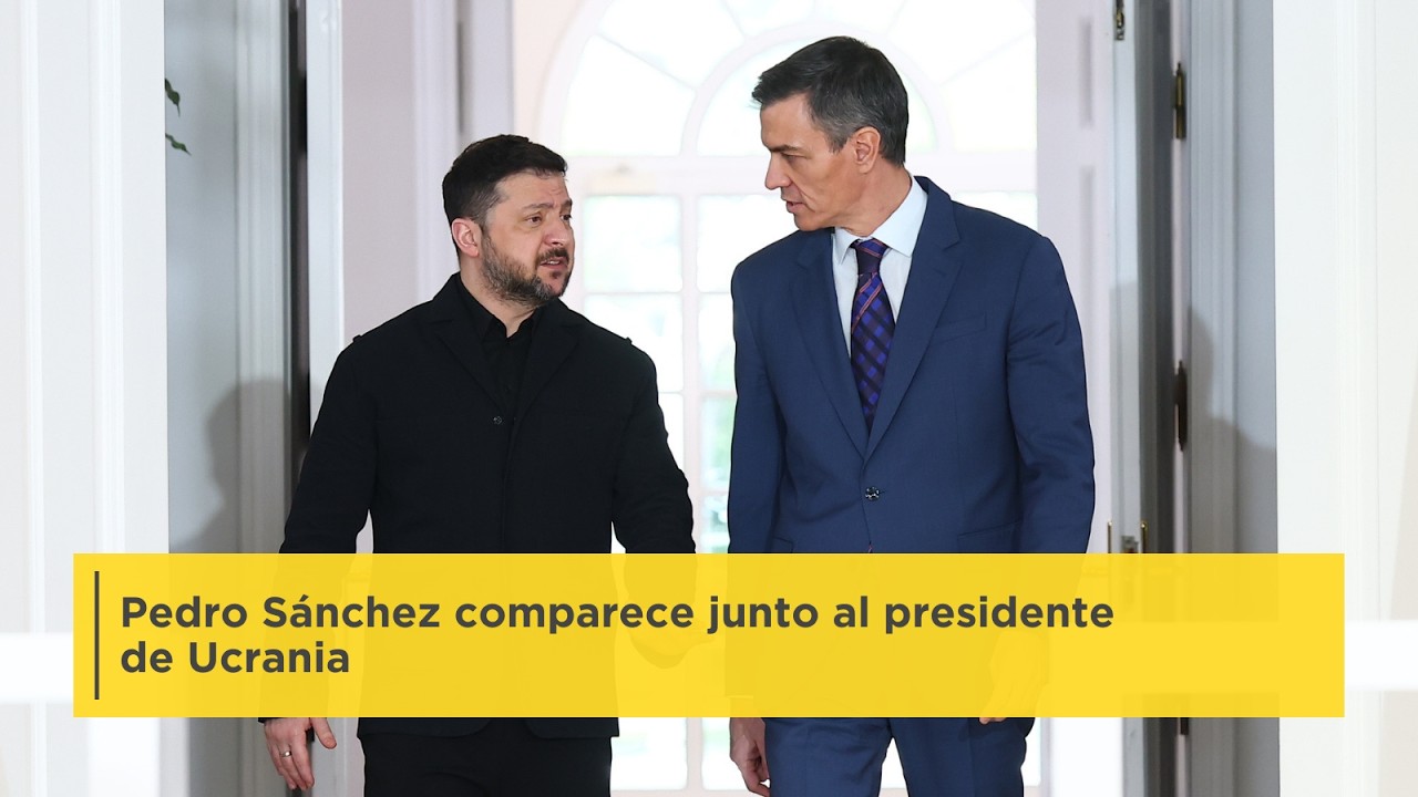 Rueda de prensa de Pedro Sánchez junto a Volodímir Zelenski