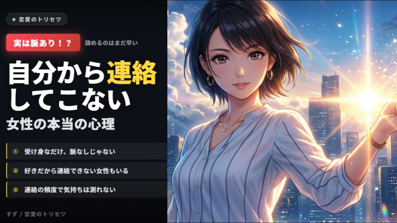 実は脈あり!? 自分から連絡してこない女性の本当の心理