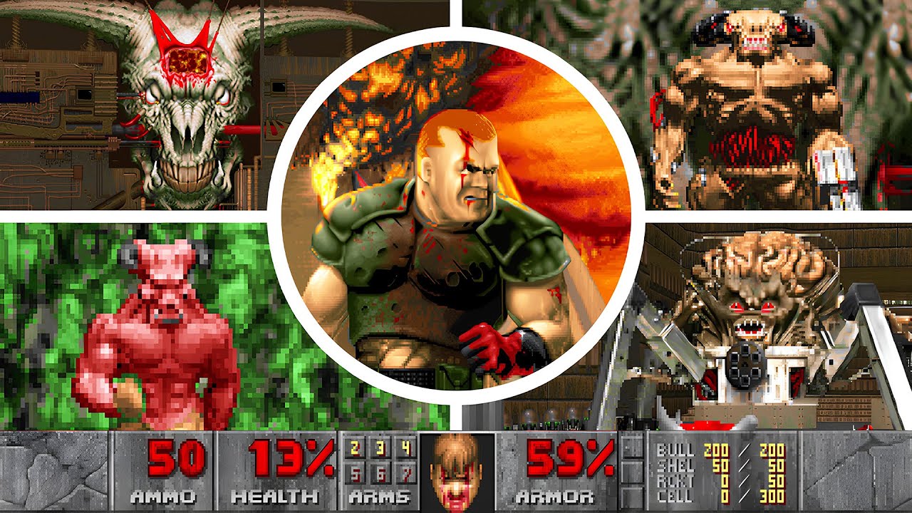 DOOM + DOOM II Enhanced - All Bosses + All Endings