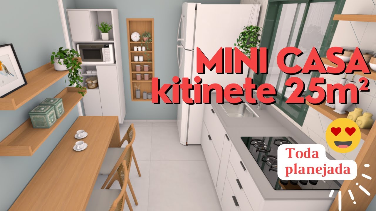 Casa pequena apenas 25m²😳 bem planejada tipo Kitnet