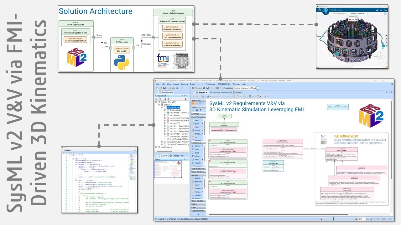 Проверка и валидация требований SysML v2 с помощью 3D-кинематического моделирования с использован...