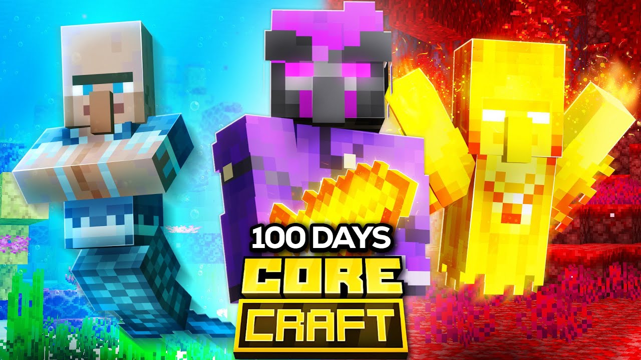I Survived 100 Days In CORE CRAFT In Minecraft Bedrock!