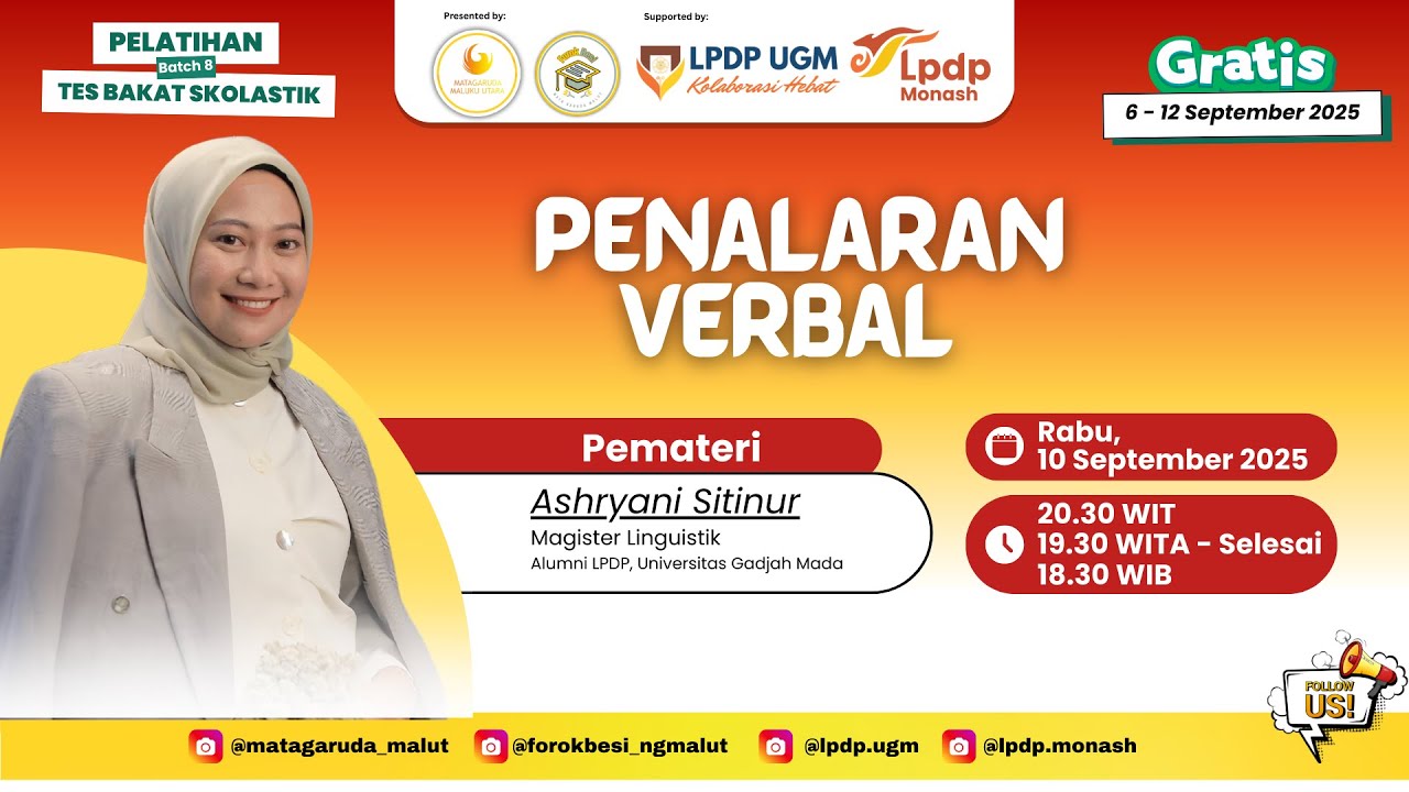 PENALARAN VERBAL | Pelatihan Tes Bakat Skolastik (TBS) MATA GARUDA MALUKU UTARA Batch 8 2025
