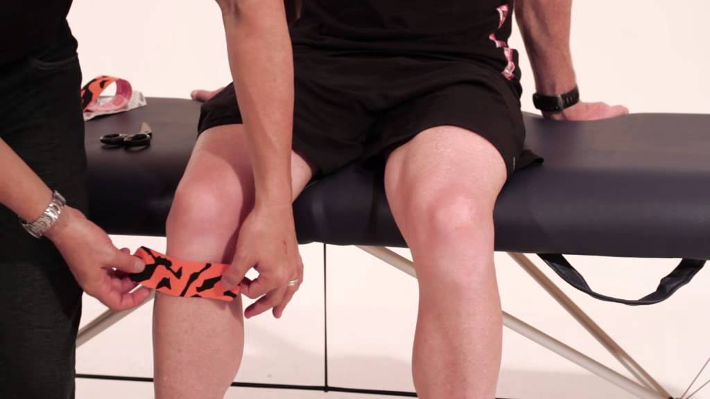 Rocktape application for knee pain