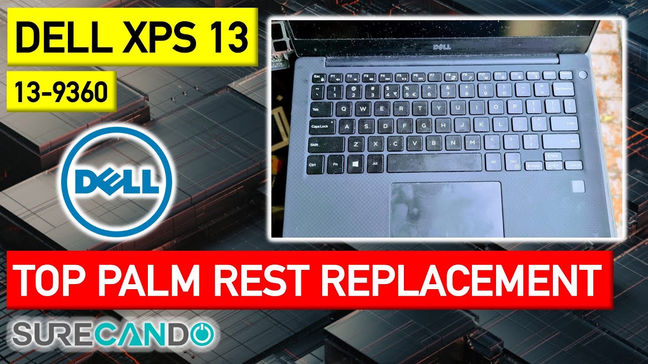 DELL XPS 13 9360 Keyboard, palm rest, broken hinge, full disassembly & replacement guide Fingerprint