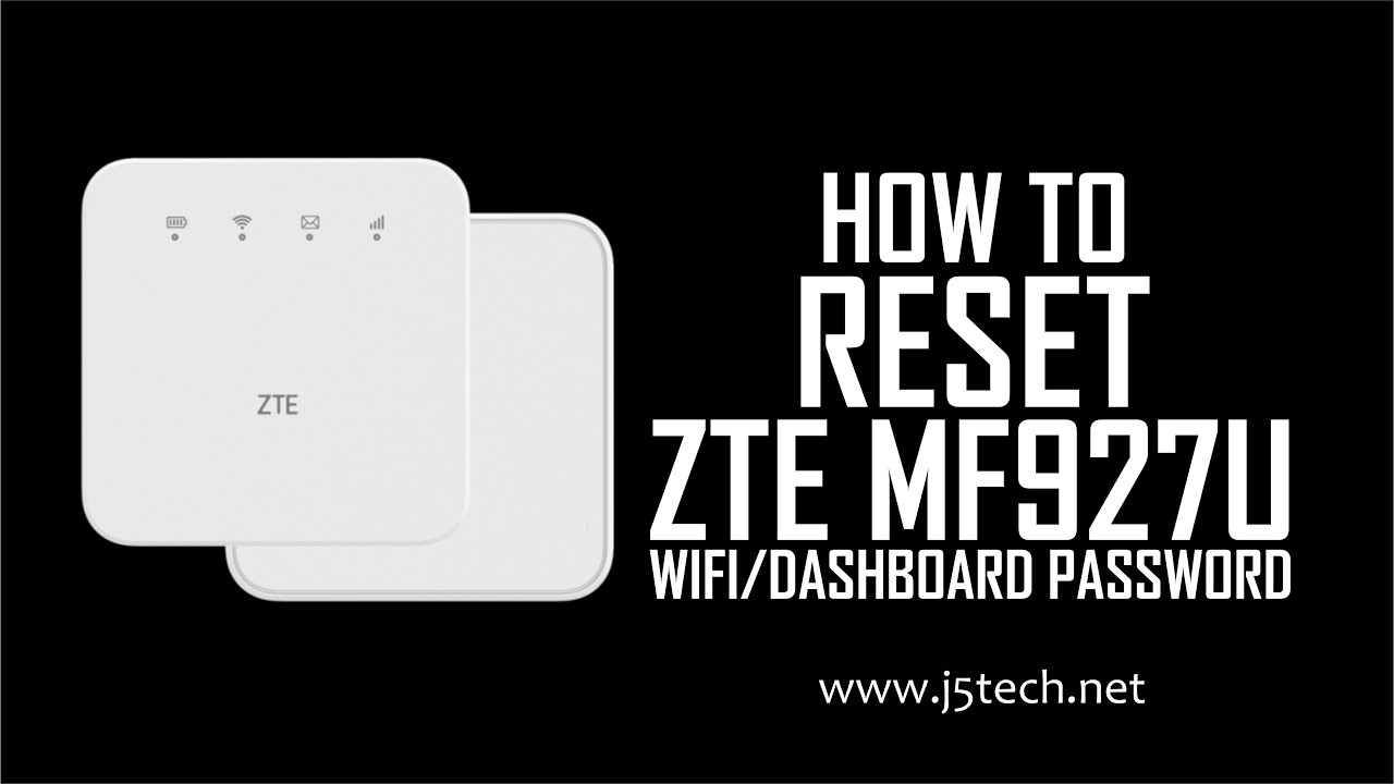 How to Reset Wifi and Dashboard Password of ZTE MF927U Router/Modem
