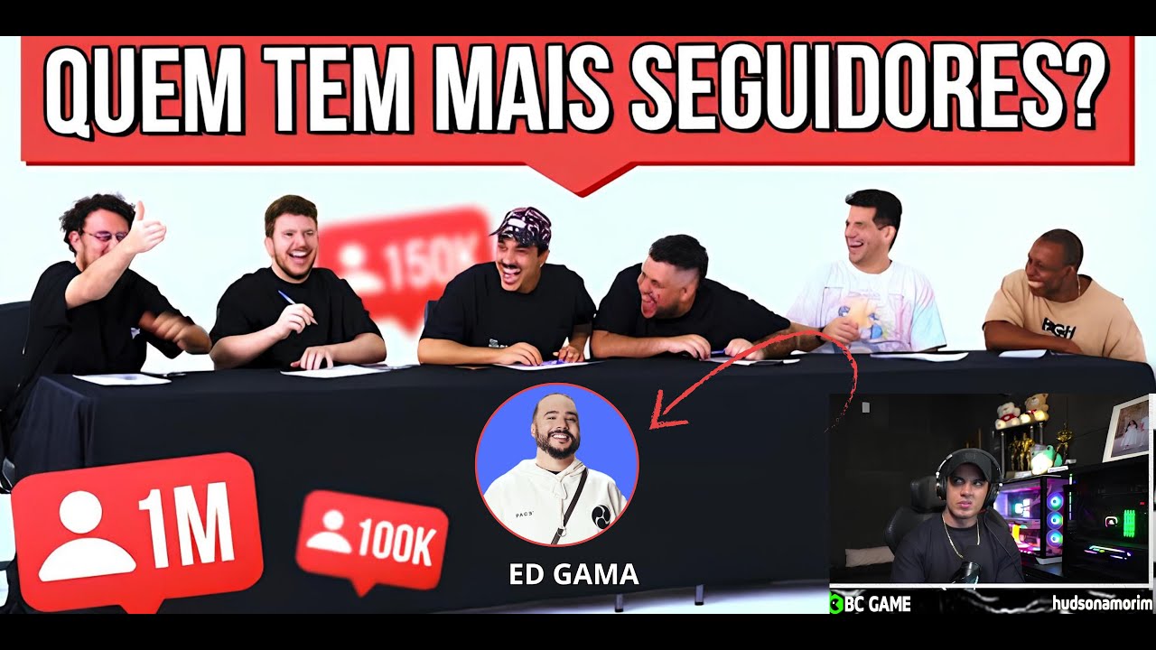 HUDSON REAGINDO O RANKING: QUEM TEM MAIS SEGUIDORES! Aqueles Caras