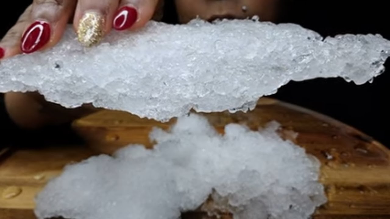 THIN REFROZEN SHAVE ICE SHEETS | BROKEN😔 | CRISPY | #iceeating #asmr #asmrice