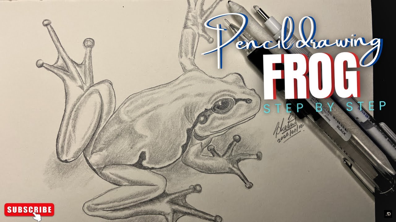 🐸How to Draw a Realistic Frog with Pencil | Step by Step