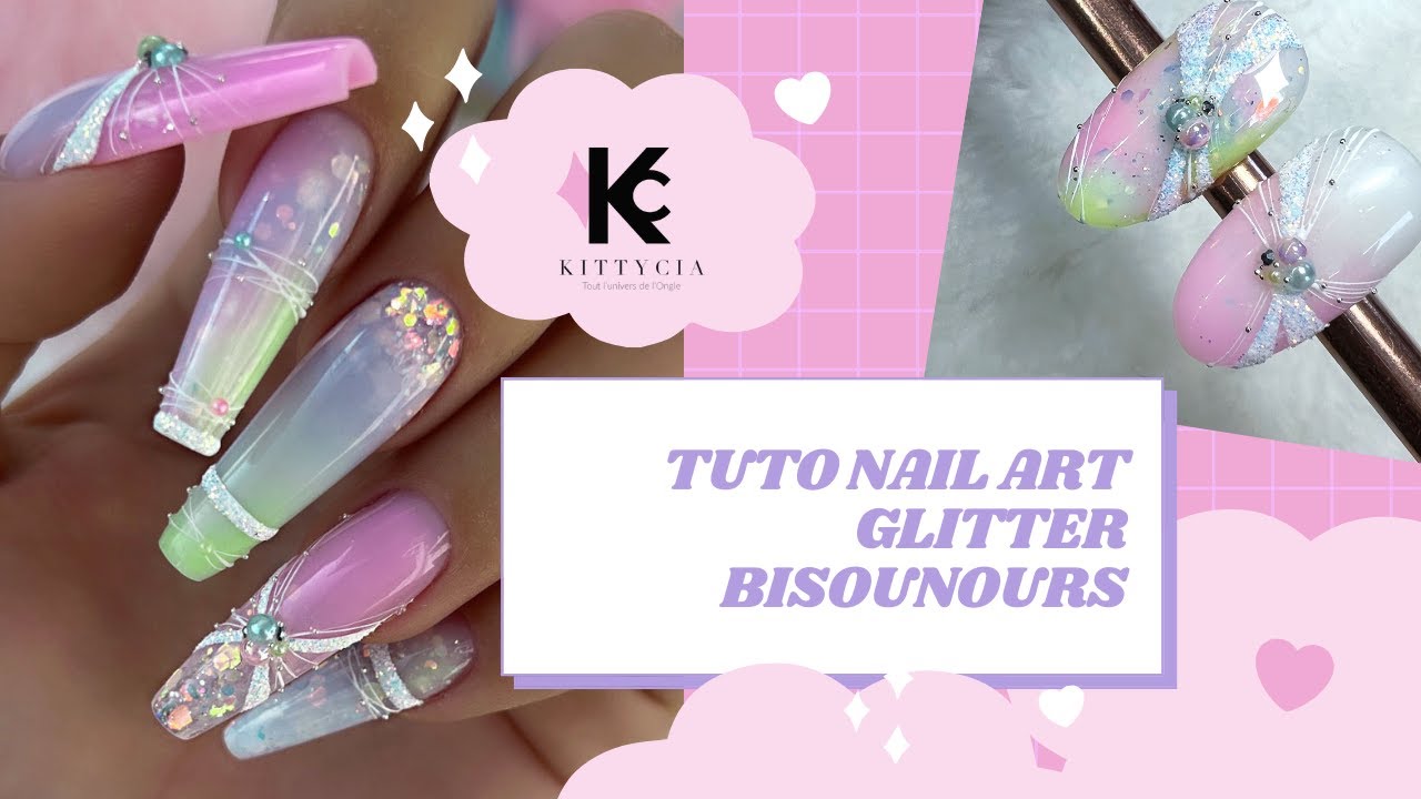 Tuto NAIL ART 🤩 Babyglitter façon Kittycia 👌 Ou bisounours nail's 🤷🏼‍♀️