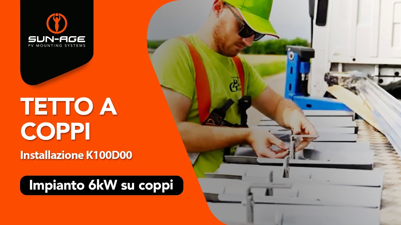 Impianto da 6kW su tetto a coppi - Installazione con STAFFE COPPO K100D00