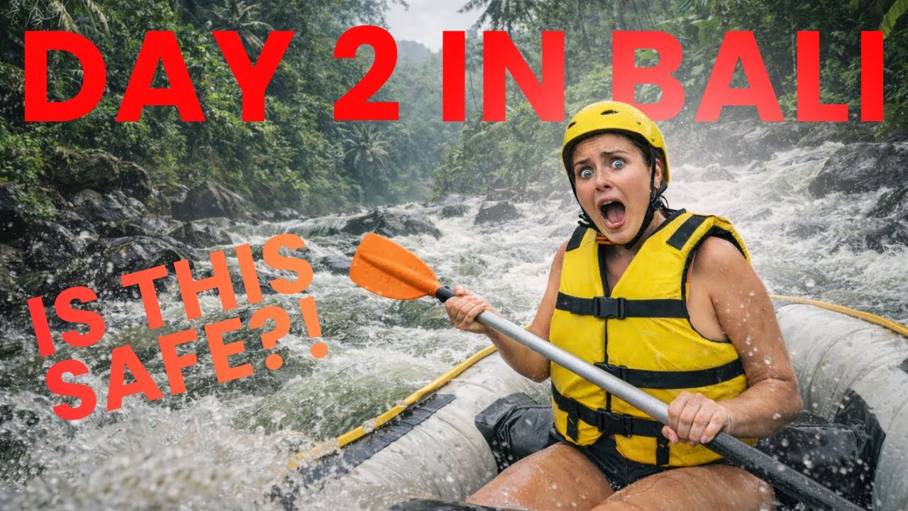 Taking on the Ayung rapids in Bali!