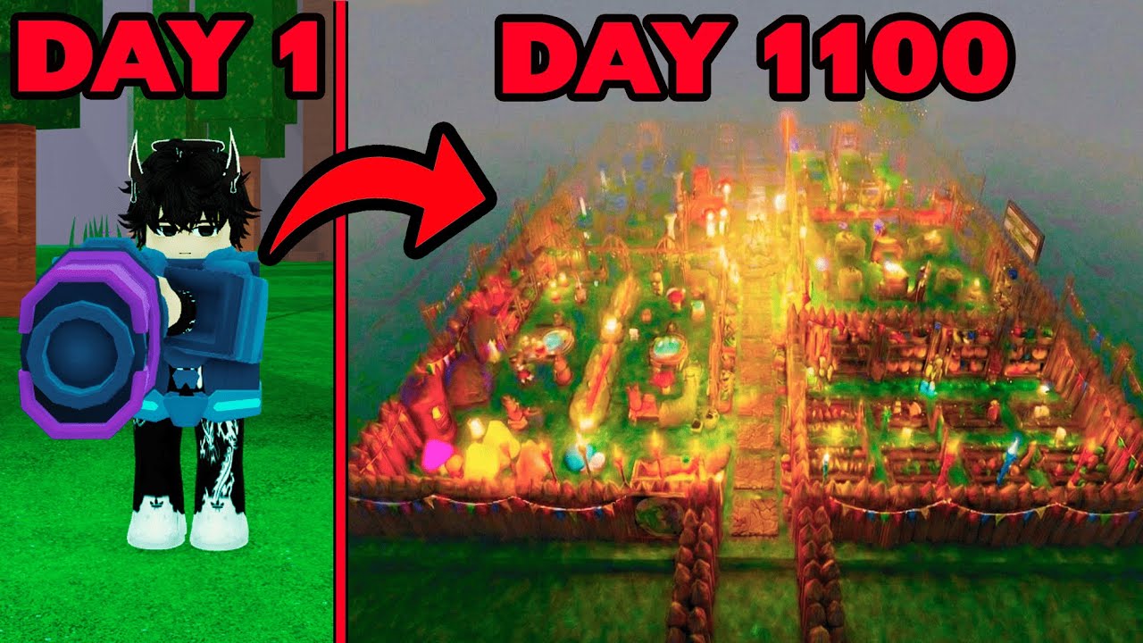1100 days to build the ultimate base in 99 Nights in the Forest