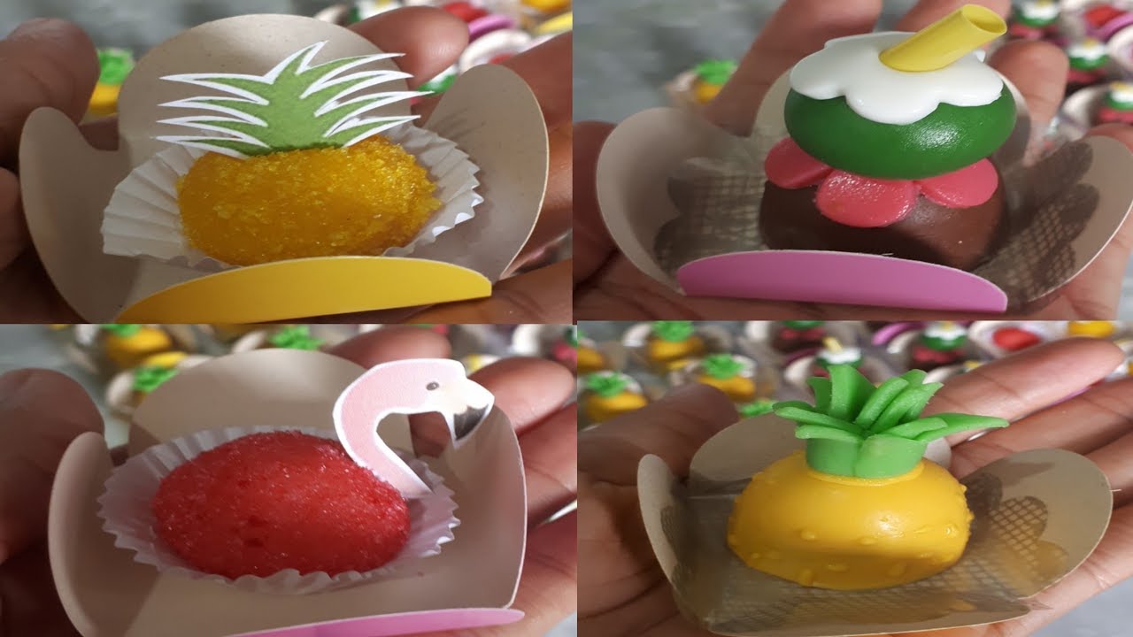 Doces personalizados tema Tropical Flamingo/trufas