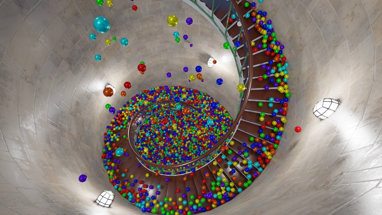 Balls on Spiral Stair