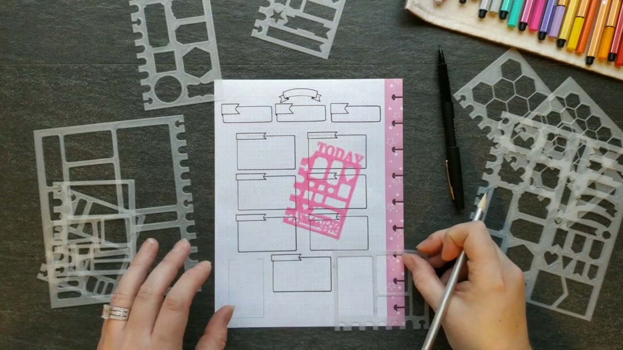 Creating a Bullet Journal Spread | Plan With Studiob16 | Planner Stencils | Happy Planner