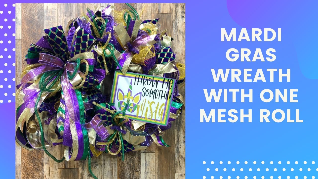How to make a 10in ruffle Mardi Gras Wreath