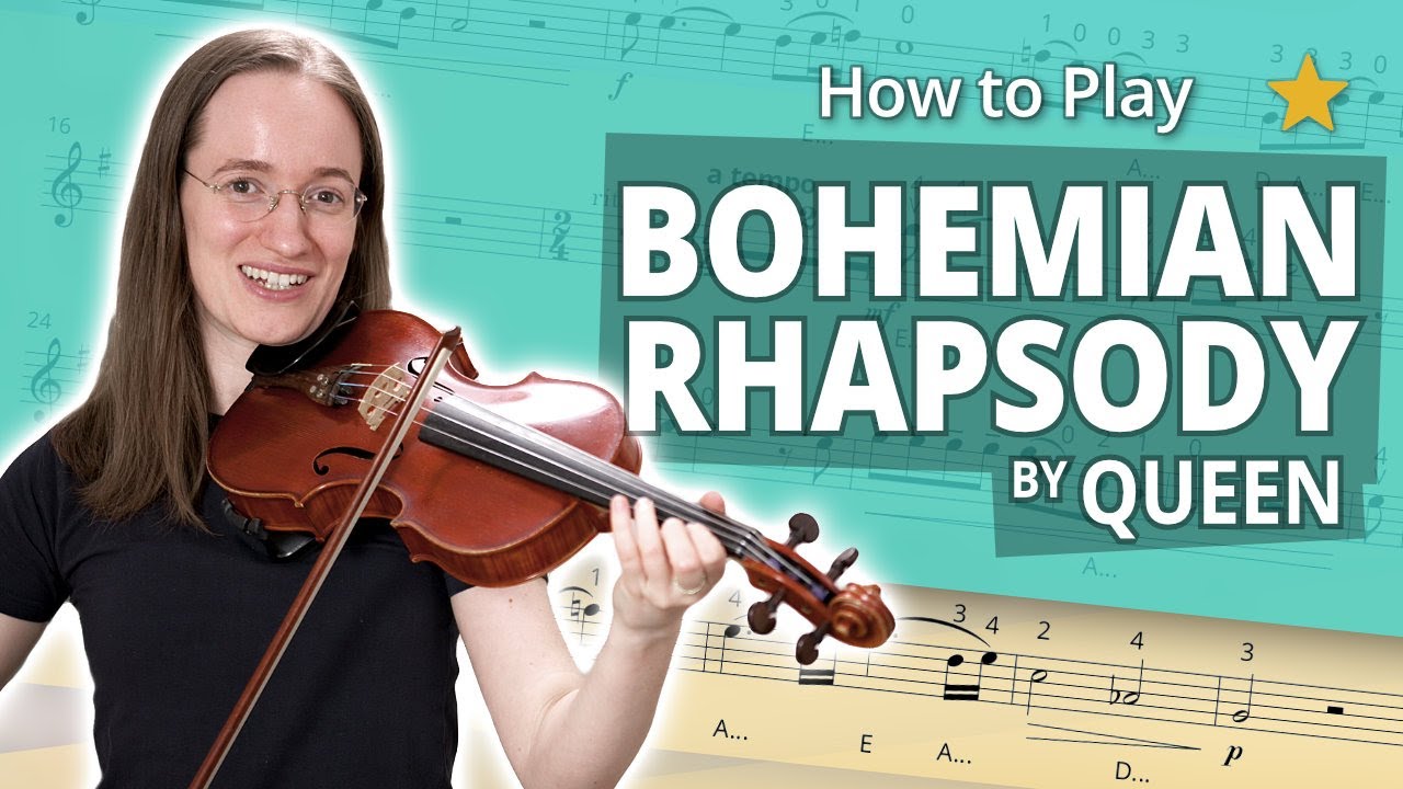 How to Play Bohemian Rhapsody by Queen | Beginner Tutorial | Violin Sheet Music + Accompaniment