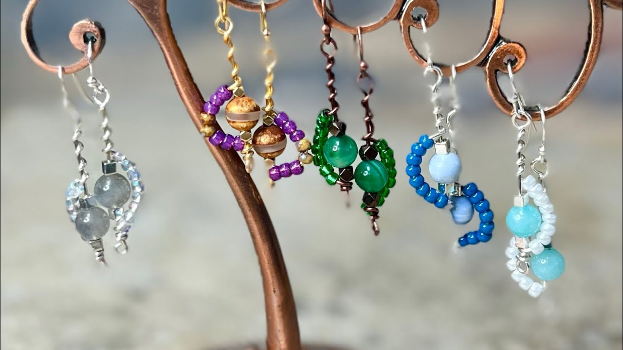 Easy Curved Earrings Tutorial from @pumpkinglassgallery