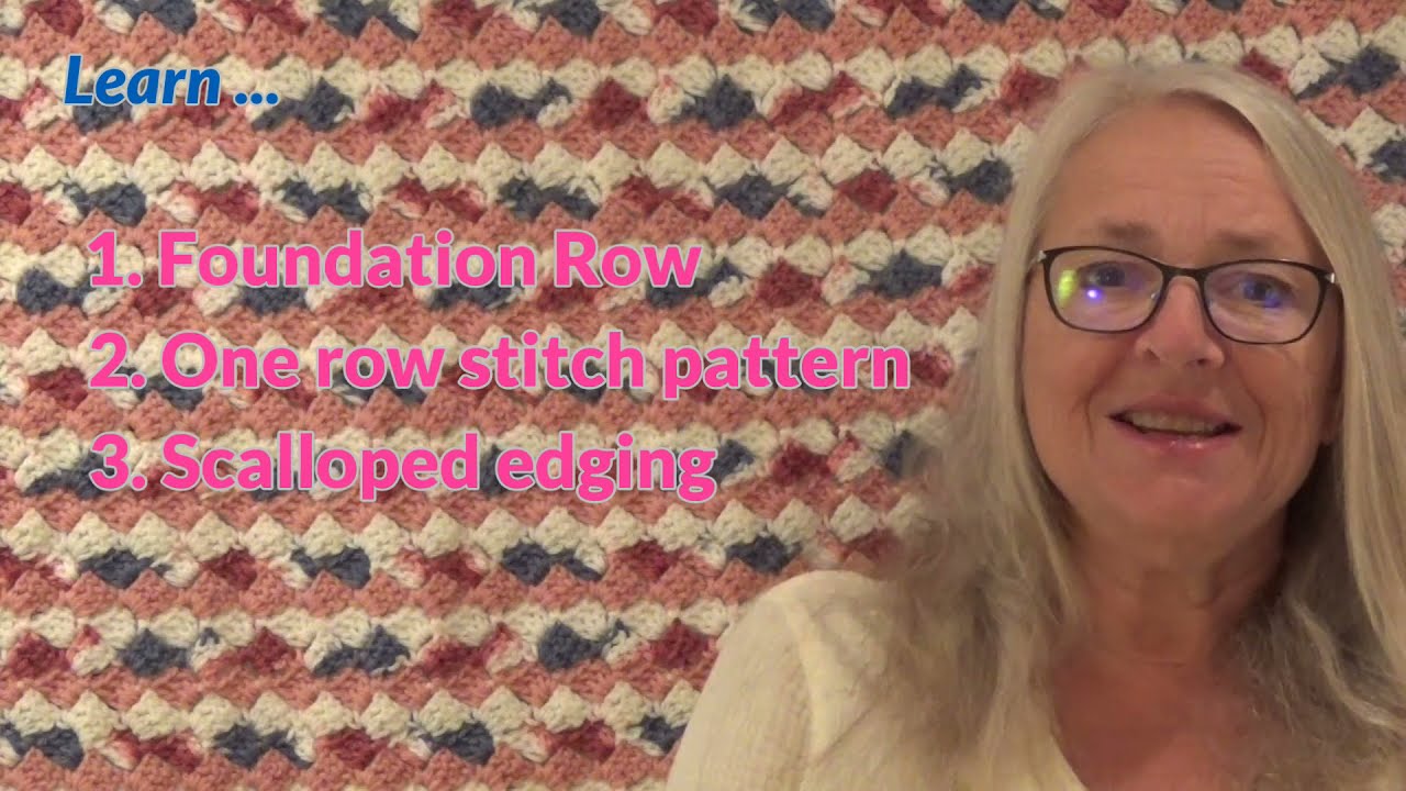 How to Crochet the Easy Slanted Shell Baby Blanket