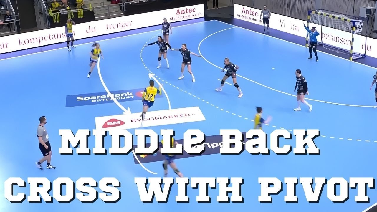 Handball Tactics Middle back cross with Pivot