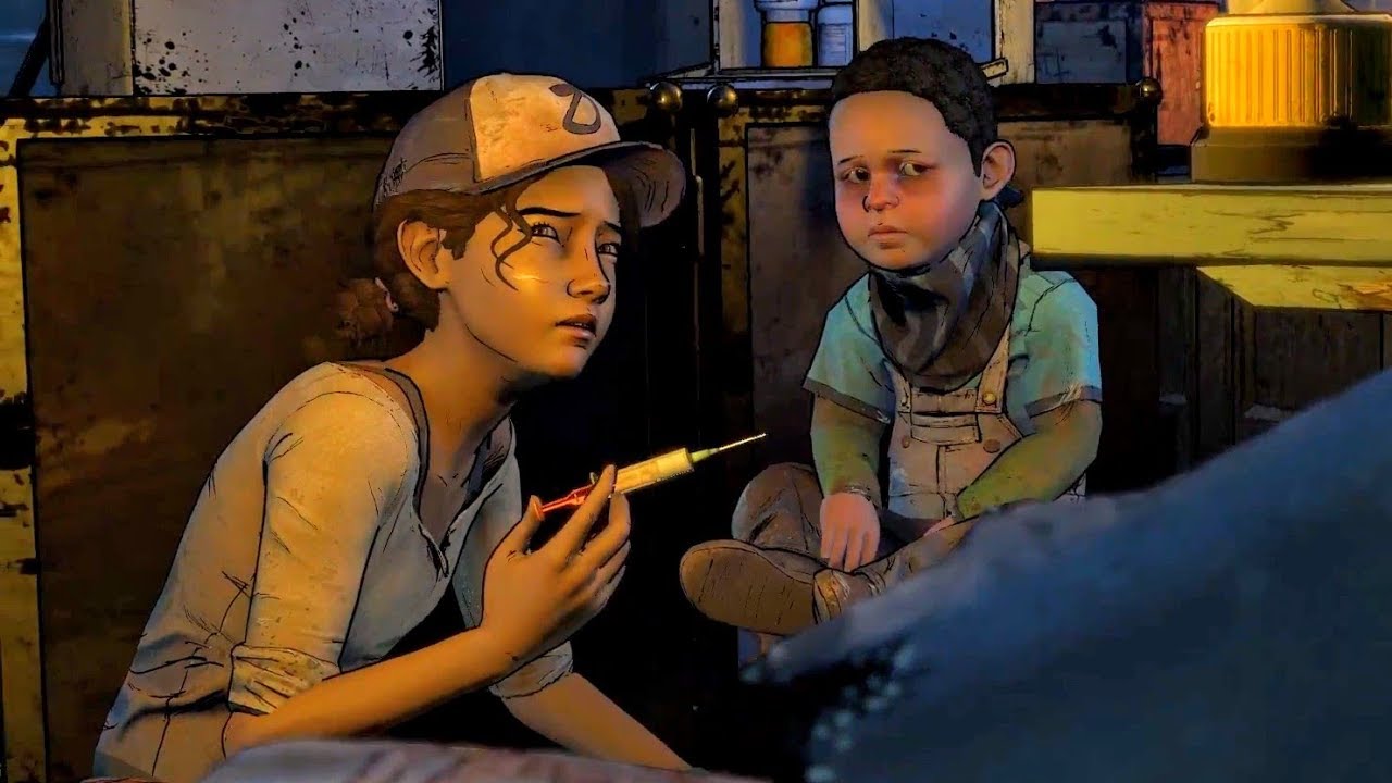 Clementine Injects AJ with Medicine and Says Goodbye (Walking Dead | Telltale Games)