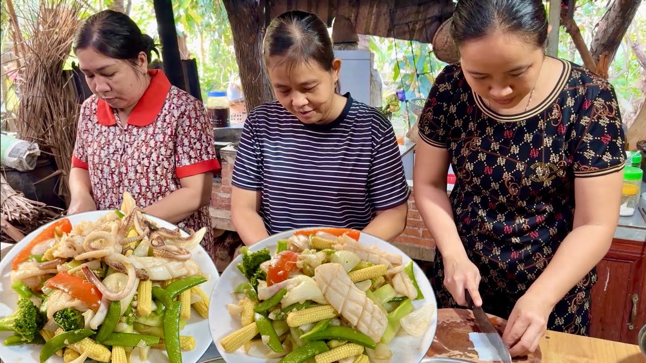 Mực Né Rau Củ Xào Nhanh Gọn Cho Gia Đình | MienTayVT