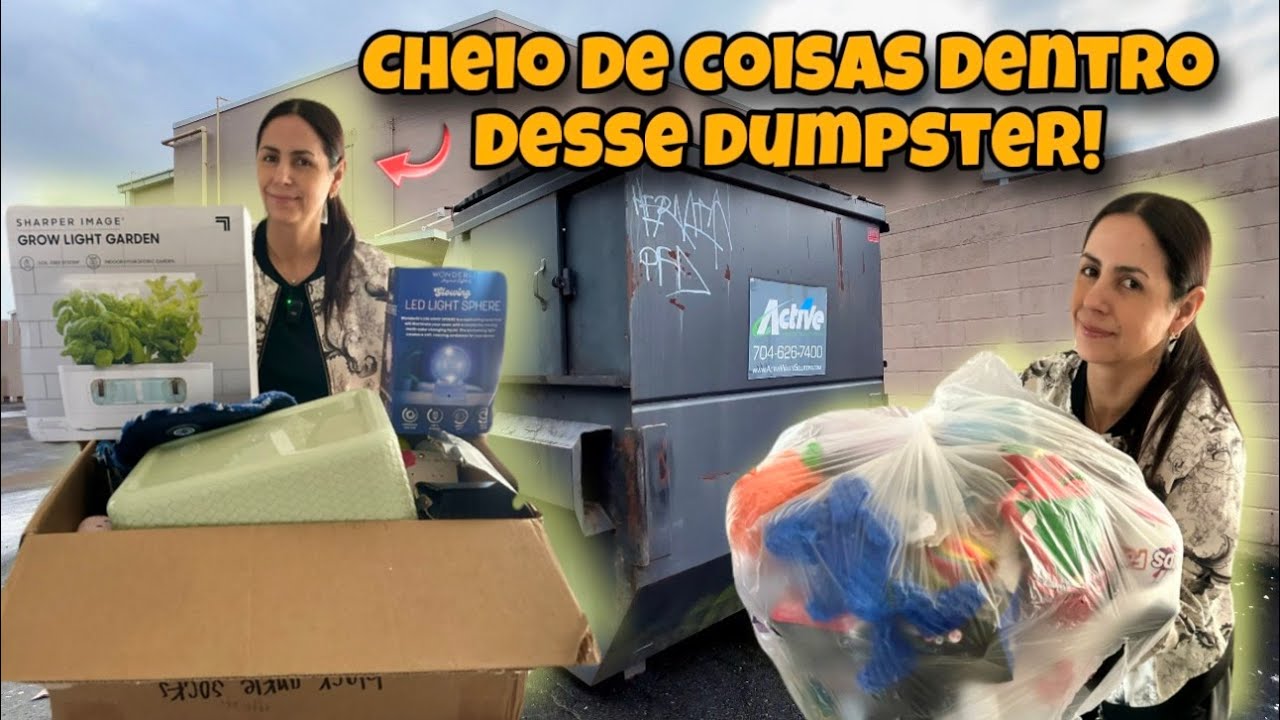 Cheio de coisas dentro desse dumpster dos Estados Unidos!🇺🇸