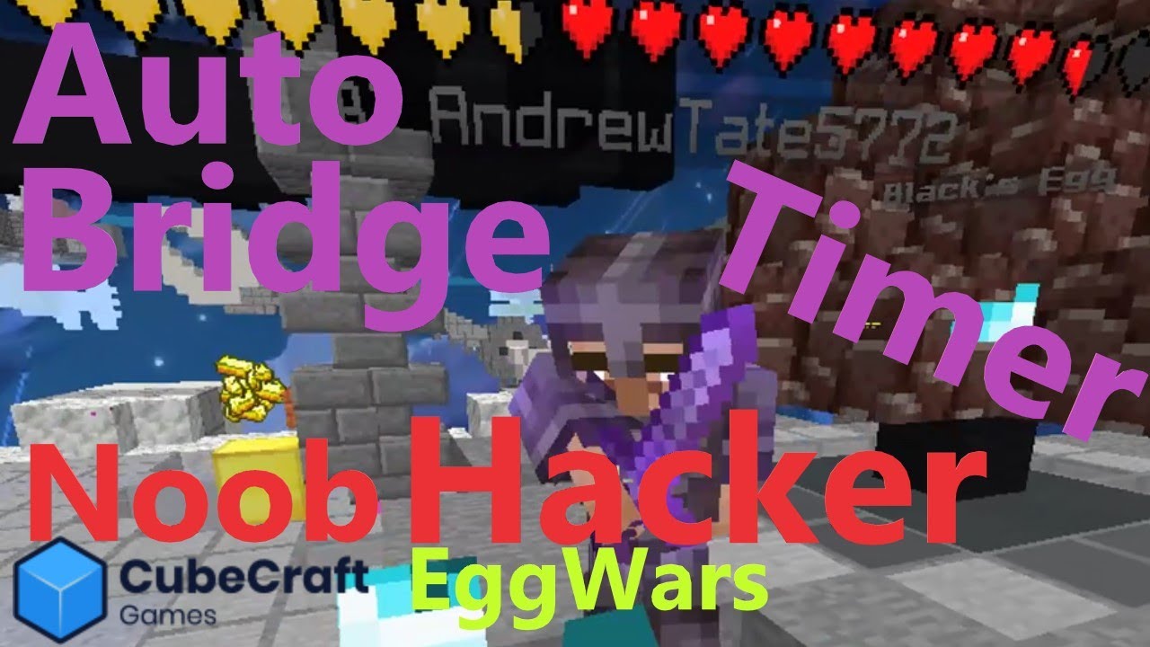 【Destroy Hacker !】EggWars CubeCraft bedrock minecraft PVP server game play Cheater Kill Aura Timer