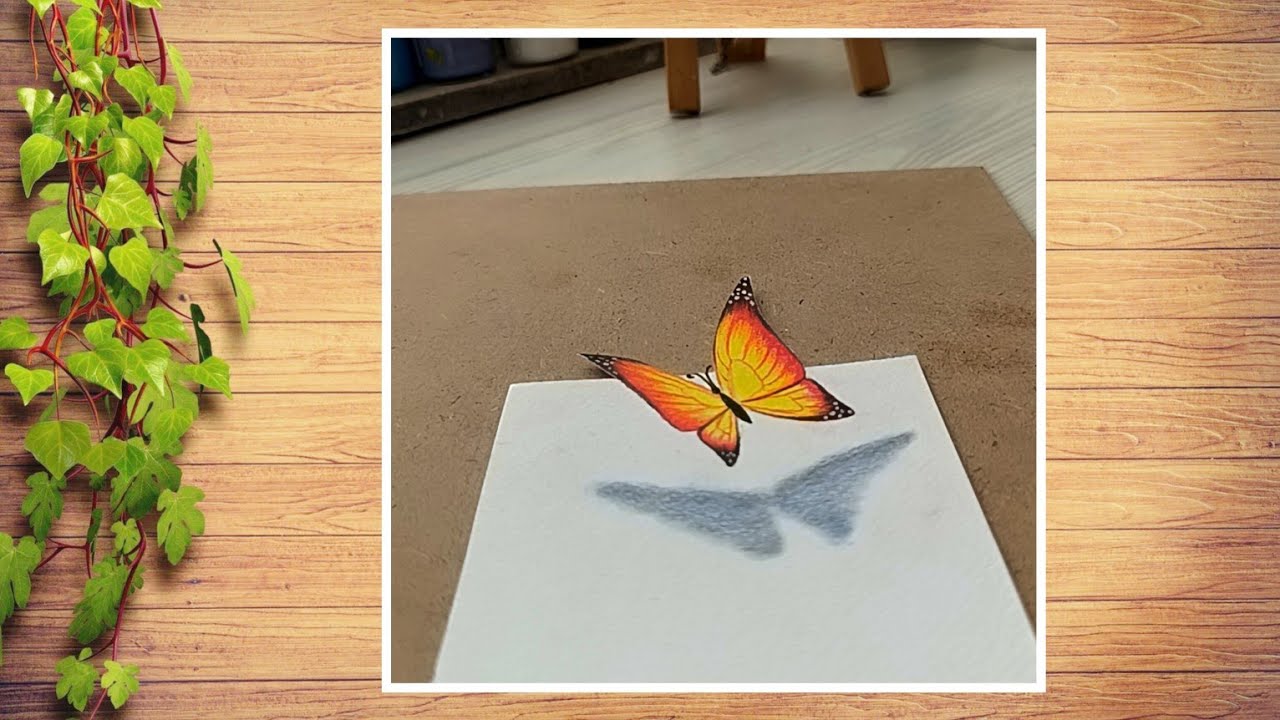 3D Butterfly drawing 🦋 Easy art tips and hacks | How to draw beautiful butterfly painting