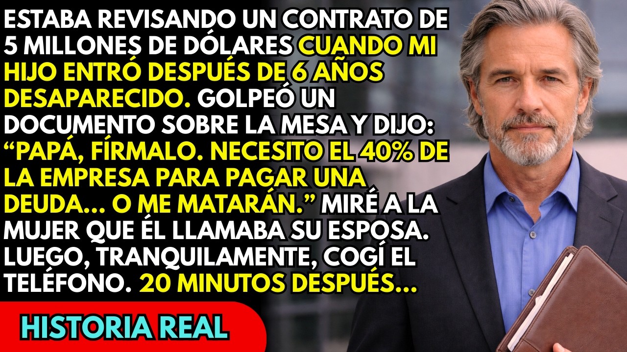 Mi hijo desapareció 6 años… volvió y exigió el 40% de mi empresa para pagar una deuda mortal