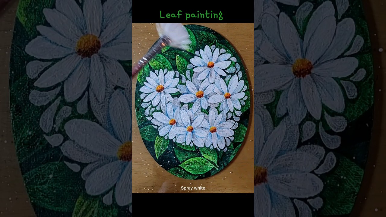 Satisfying art / Acrylic painting idea / Leaf printing / #shorts