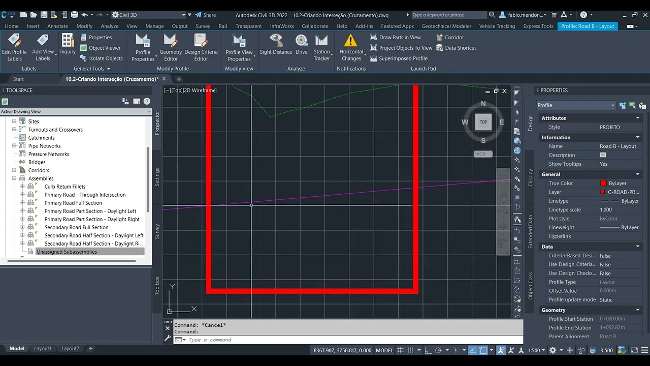 10.2-Criando Interseção Cruzamento no Civil 3D