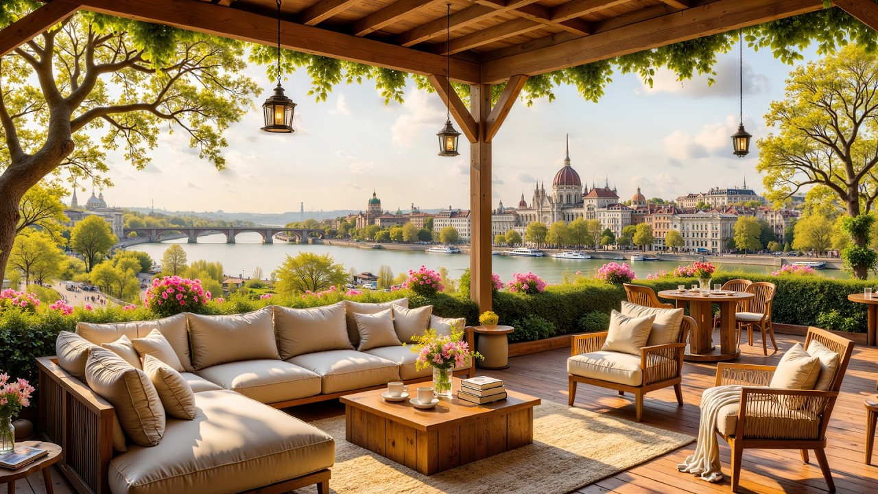 Morning Spring Jazz 🌸 Smooth Music in a Cozy Garden Coffee Shop to Calm Your Mind