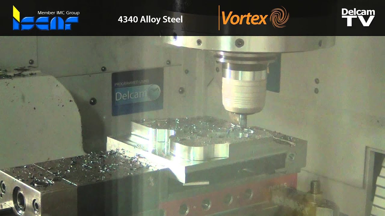 Vortex Machining 4340 Alloy Steel with Iscar Finishred Tools