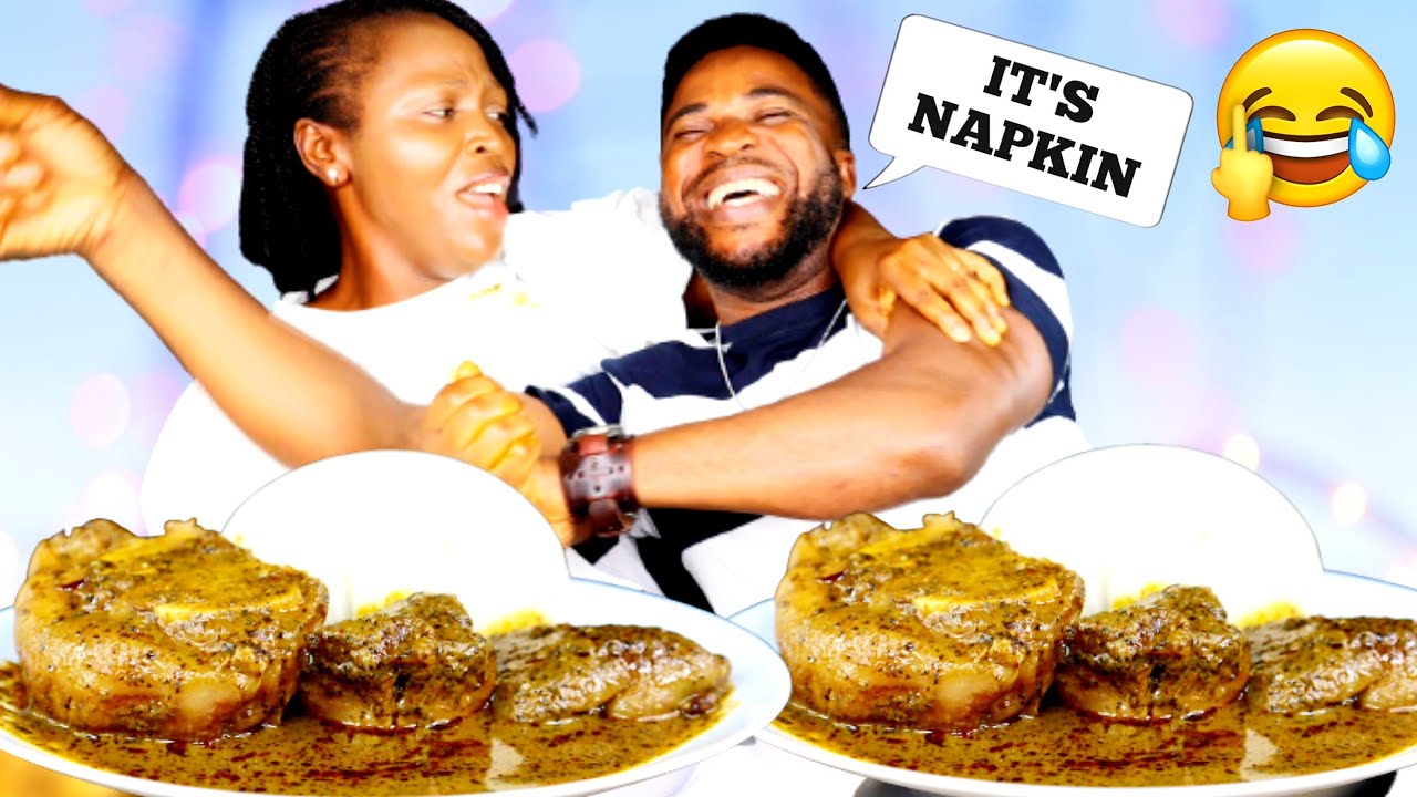 USING MY WIFE WHITE DRESS AS A NAPKIN 😭 | BAD IDEA | YAM FUFU AND BITTERLEAF SOUP