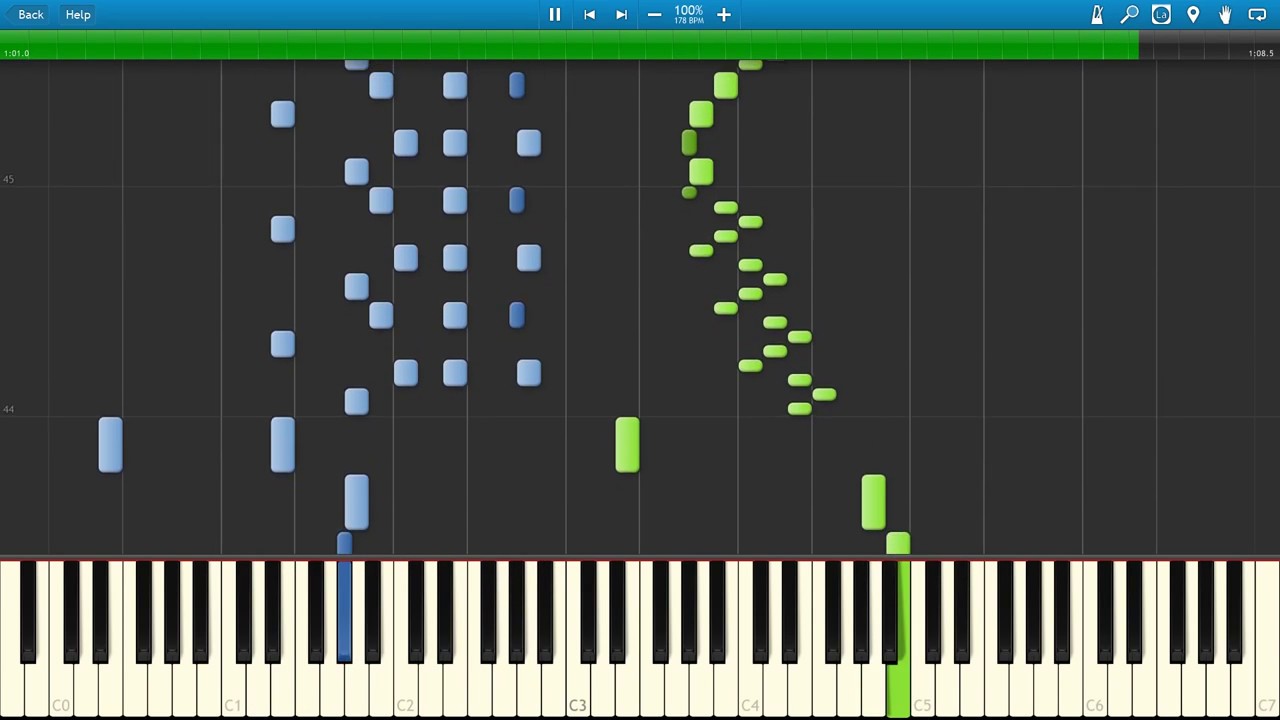 Piano Tiles 2 - Korobeiniki (Synthesia) +MIDI