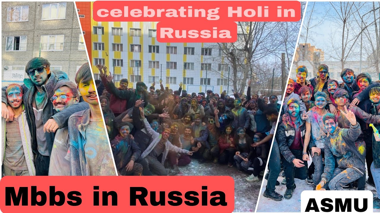 Celebrating Holi in Russia 🇷🇺 ASMU mbbs in Russia Altai