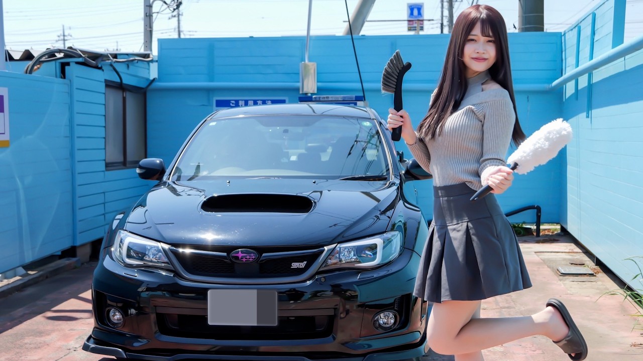 22才ぼっち女が初めてコイン洗車でフルローンインプレッサWRX STI GVBを洗う。