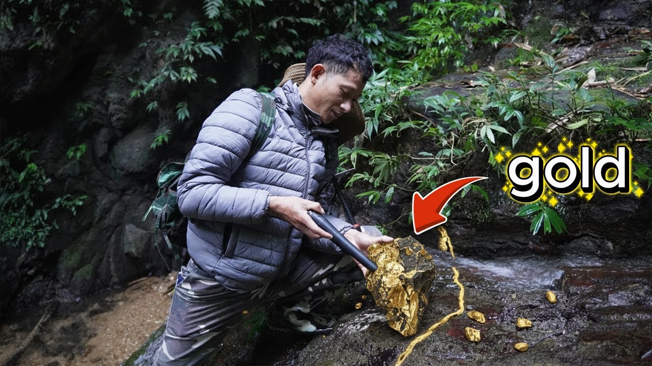 Using a metal detector, I discovered exposed pure gold.
