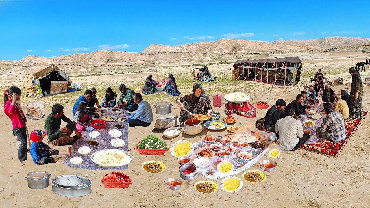Mix Of IRAN Rural Dish from Organic chicken, Eggplant tomato, Lamb broth, buttermilk To sesame bread