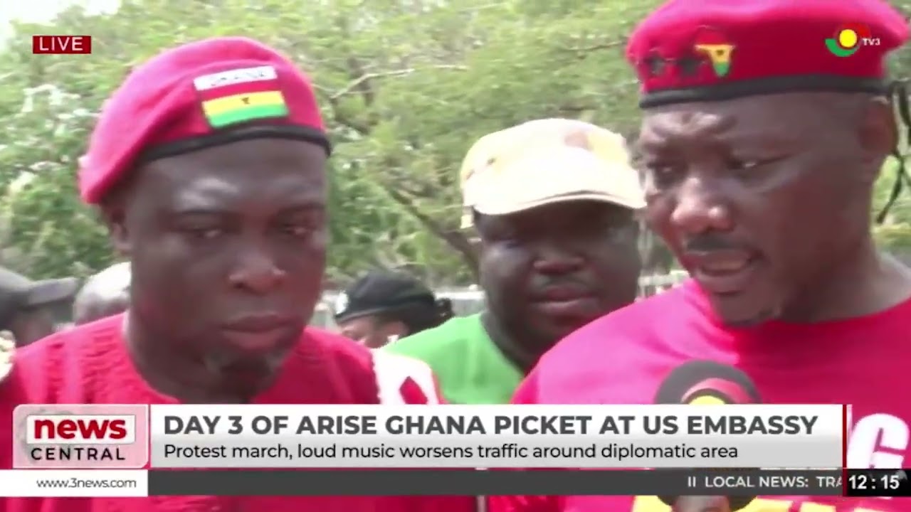 День 3 акции «Arise Ghana»: тысячи людей вышли на марш к посольству США, требования об экстрадици...