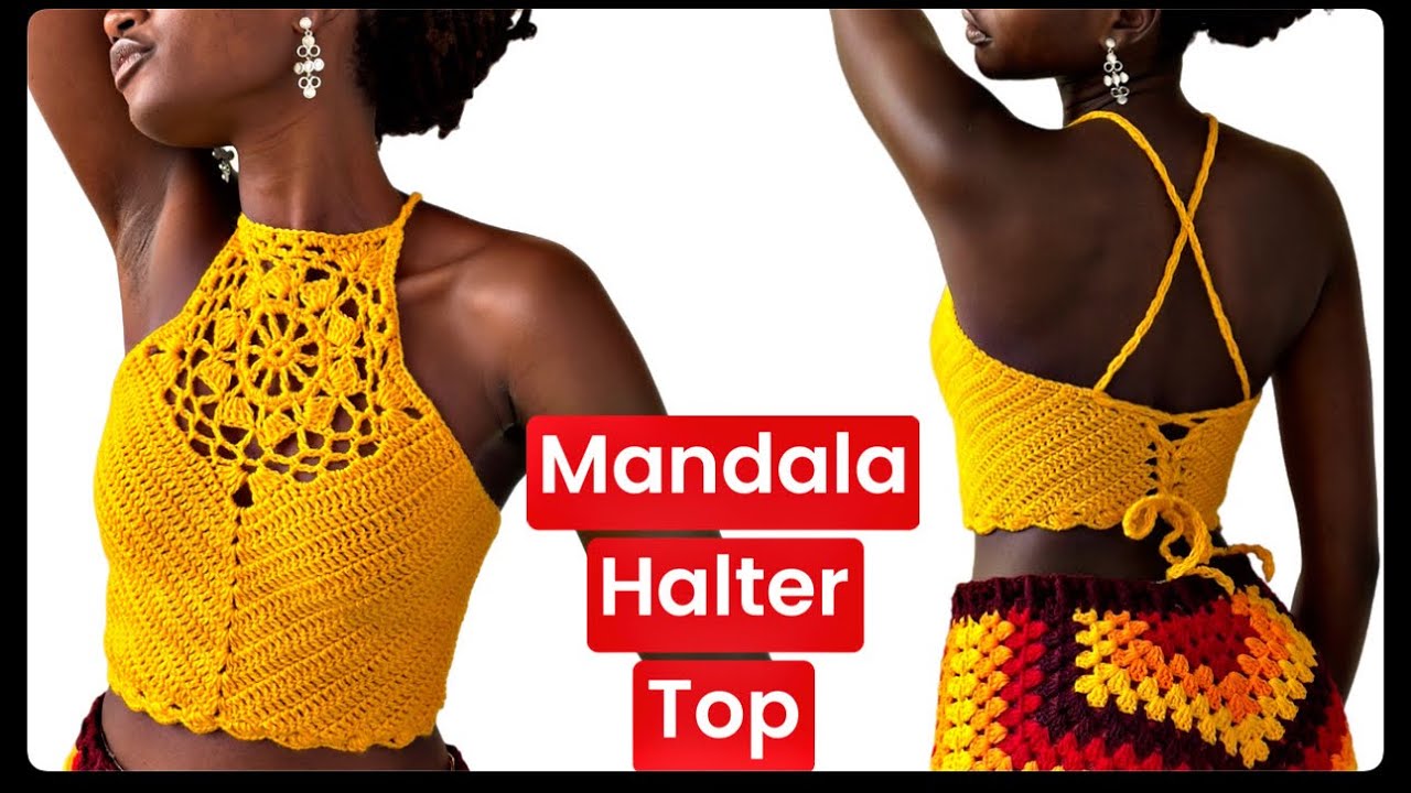 Mandala crochet halter top tutorial