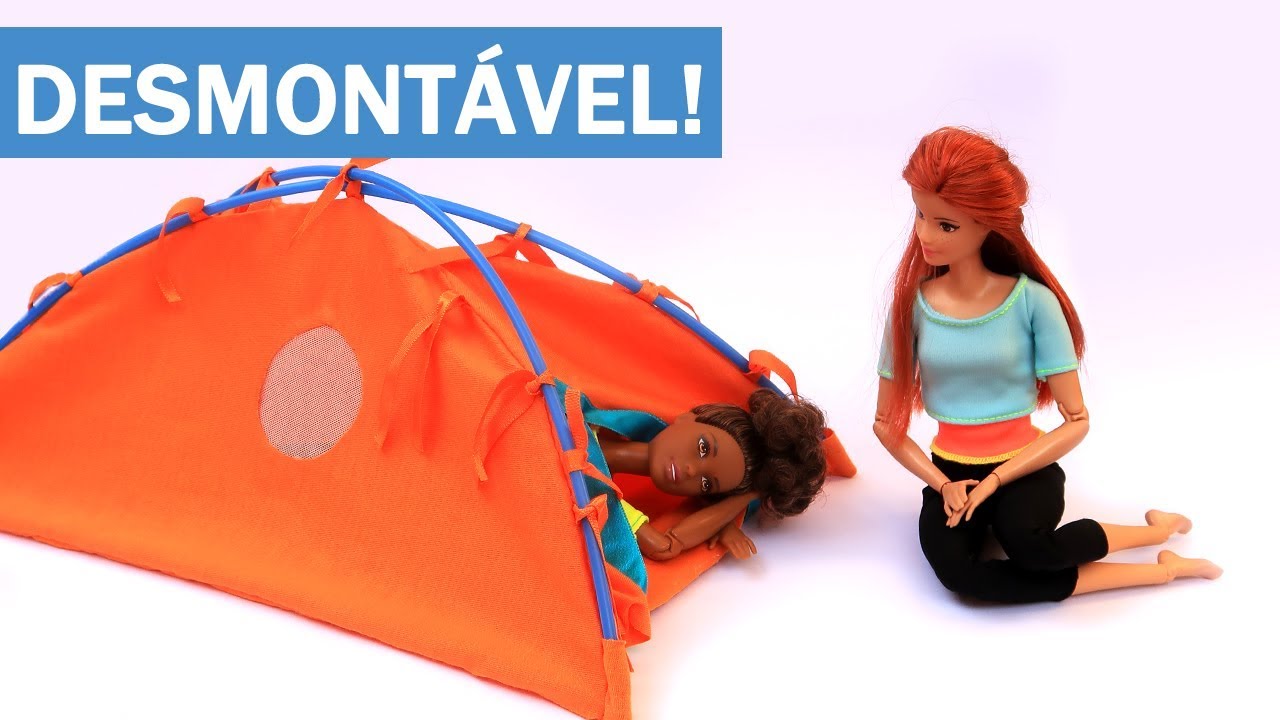 Como Fazer Barraca de Acampamento para Barbie e Outras Bonecas - Tutorial Miniatura