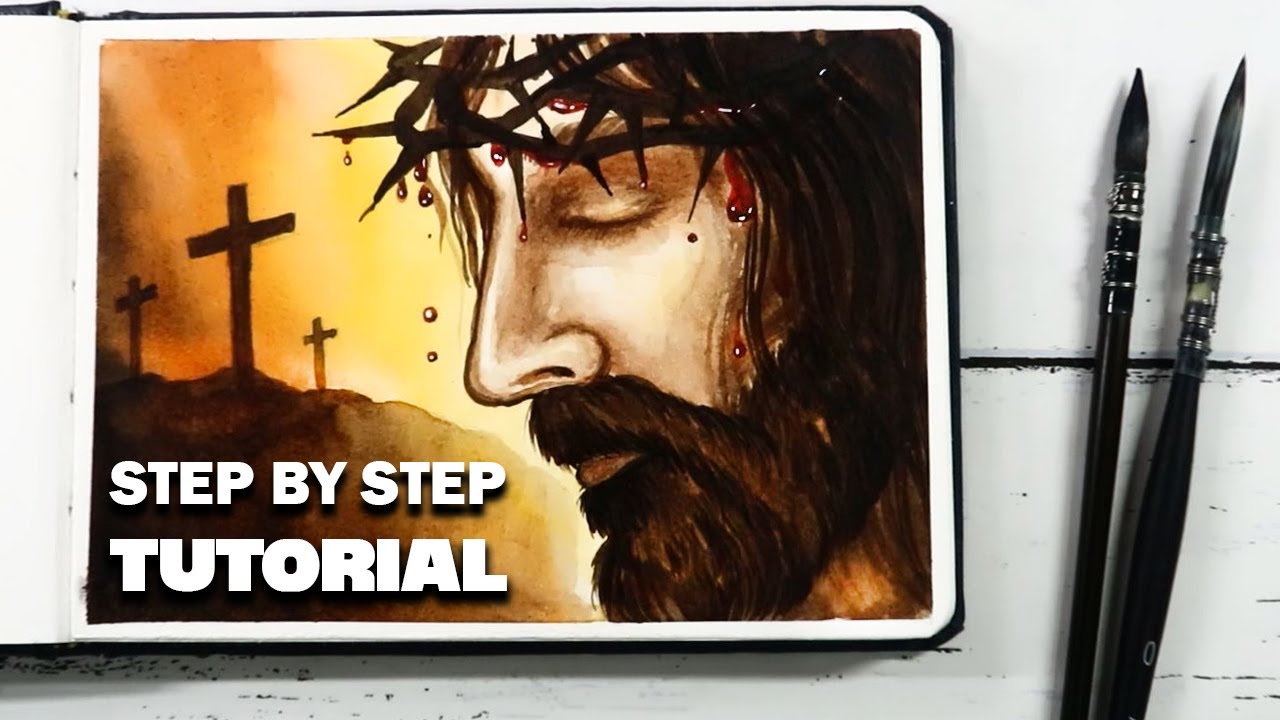 How To Draw Jesus Christ | Crucifixion Painting Tutorial For Beginners